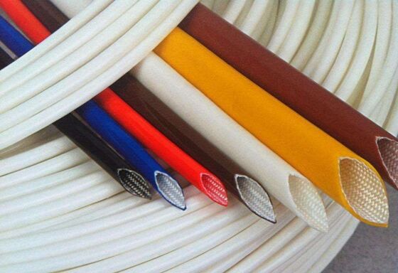 Good price Blue silicone rubber coated fiberglass sleeving 50mm width providing insulation and protection in industrial applications online